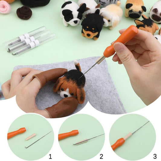 DIY Needle Felting Kit for Beginners - Cute Pet Animals | Wool Craft Dog & Cat Miniature