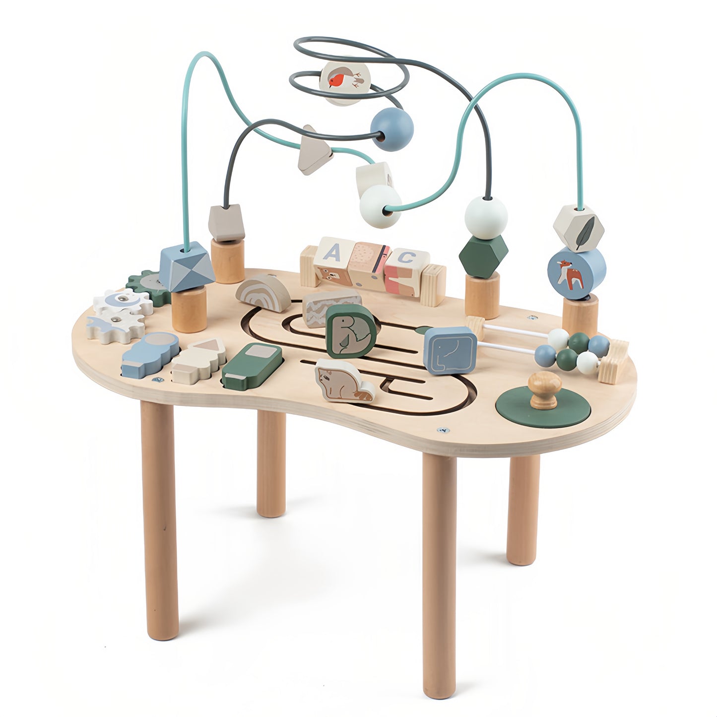 Wooden Activity Track Sensory Play Table