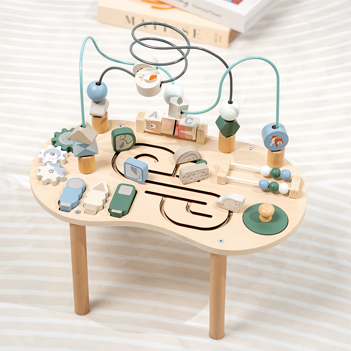 Wooden Activity Track Sensory Play Table