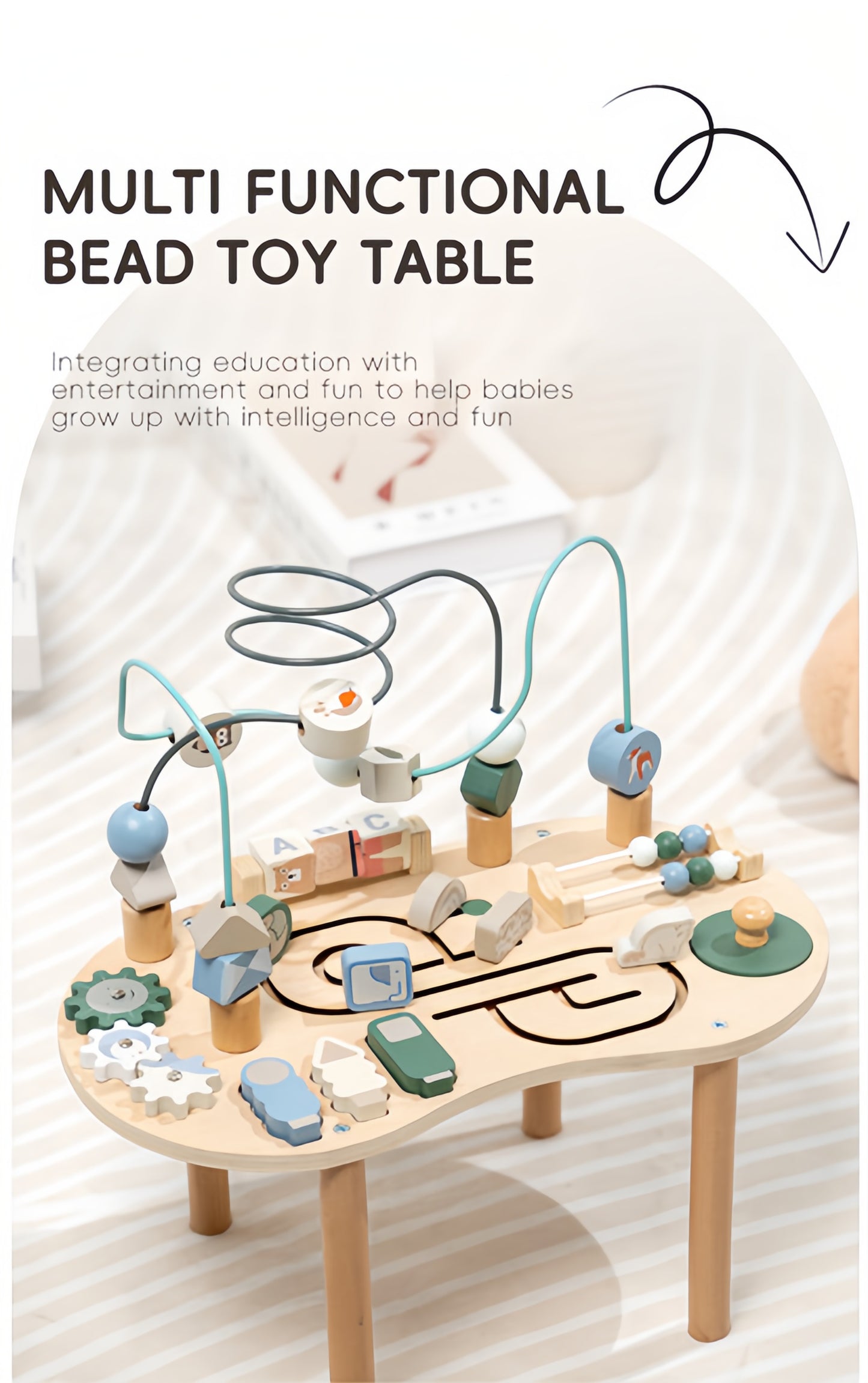 Wooden Activity Track Sensory Play Table