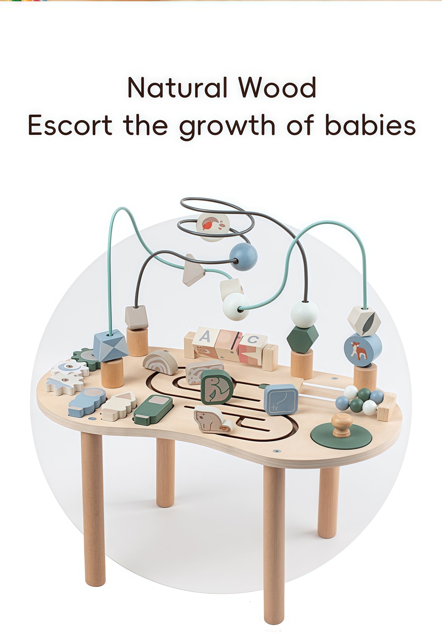 Wooden Activity Track Sensory Play Table