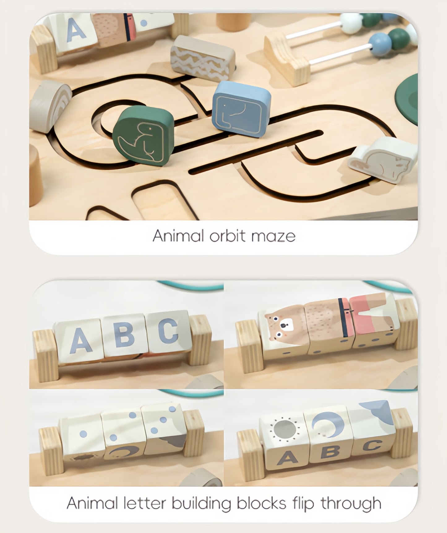 Wooden Activity Track Sensory Play Table