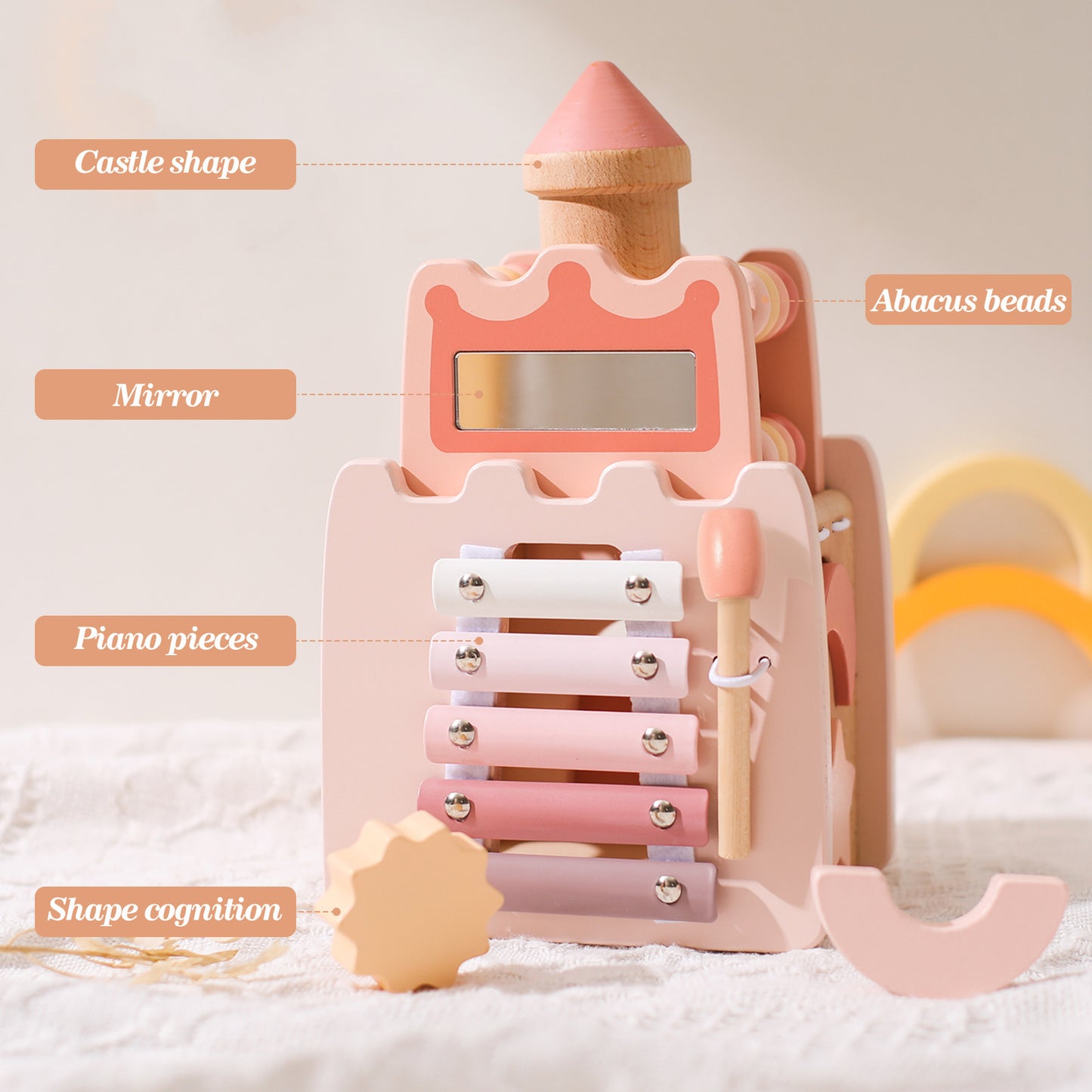 9-in-1 Wooden Castle Activity Cube Montessori Toys
