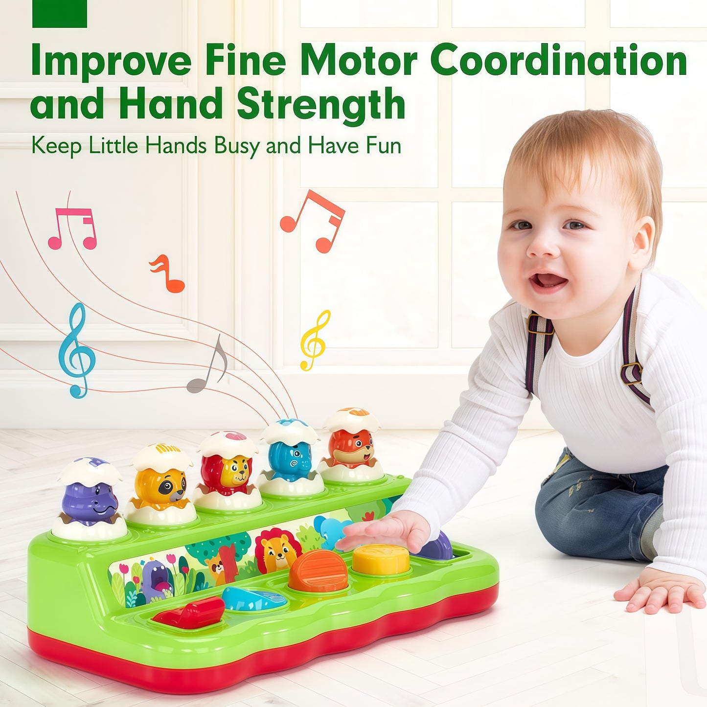 Musical Animal Whack - A - Mole Toy for Babies