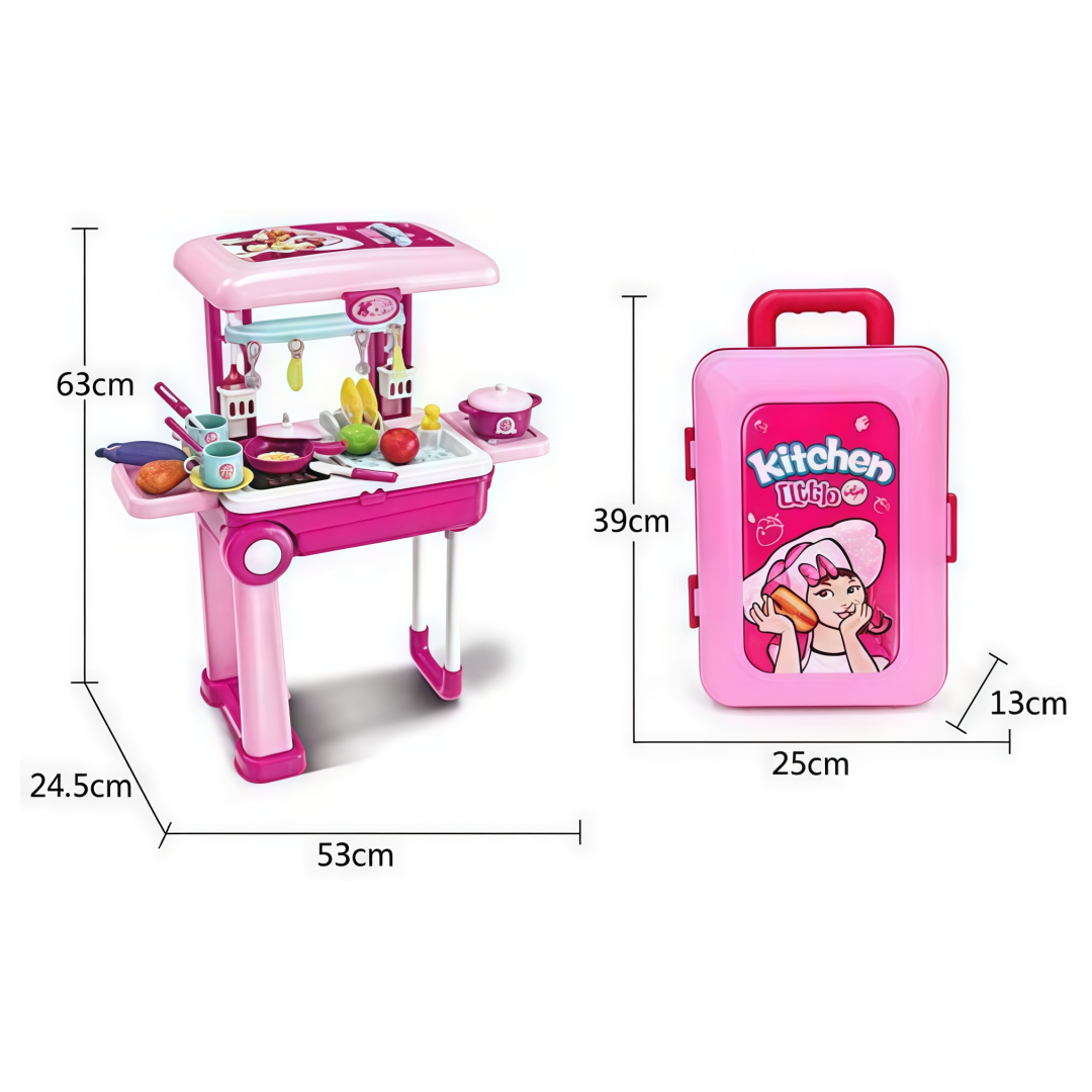 2-in-1 Travel Luggage Turn into Play Kitchen