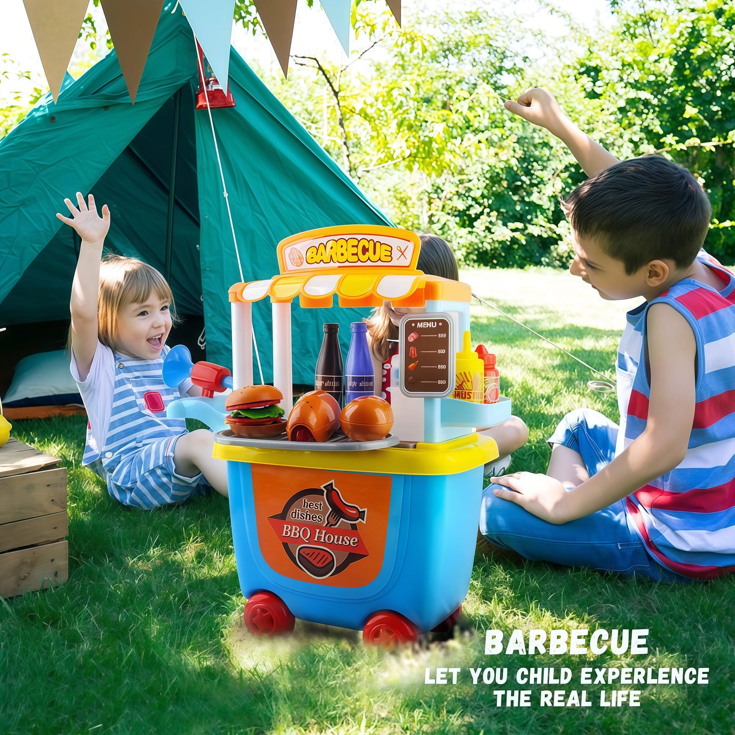 Kids' BBQ Cart Pretend Play Set