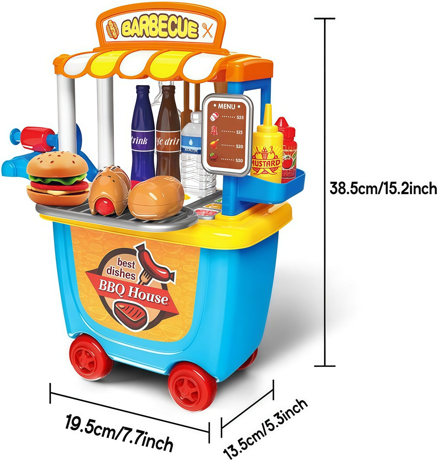Kids' BBQ Cart Pretend Play Set