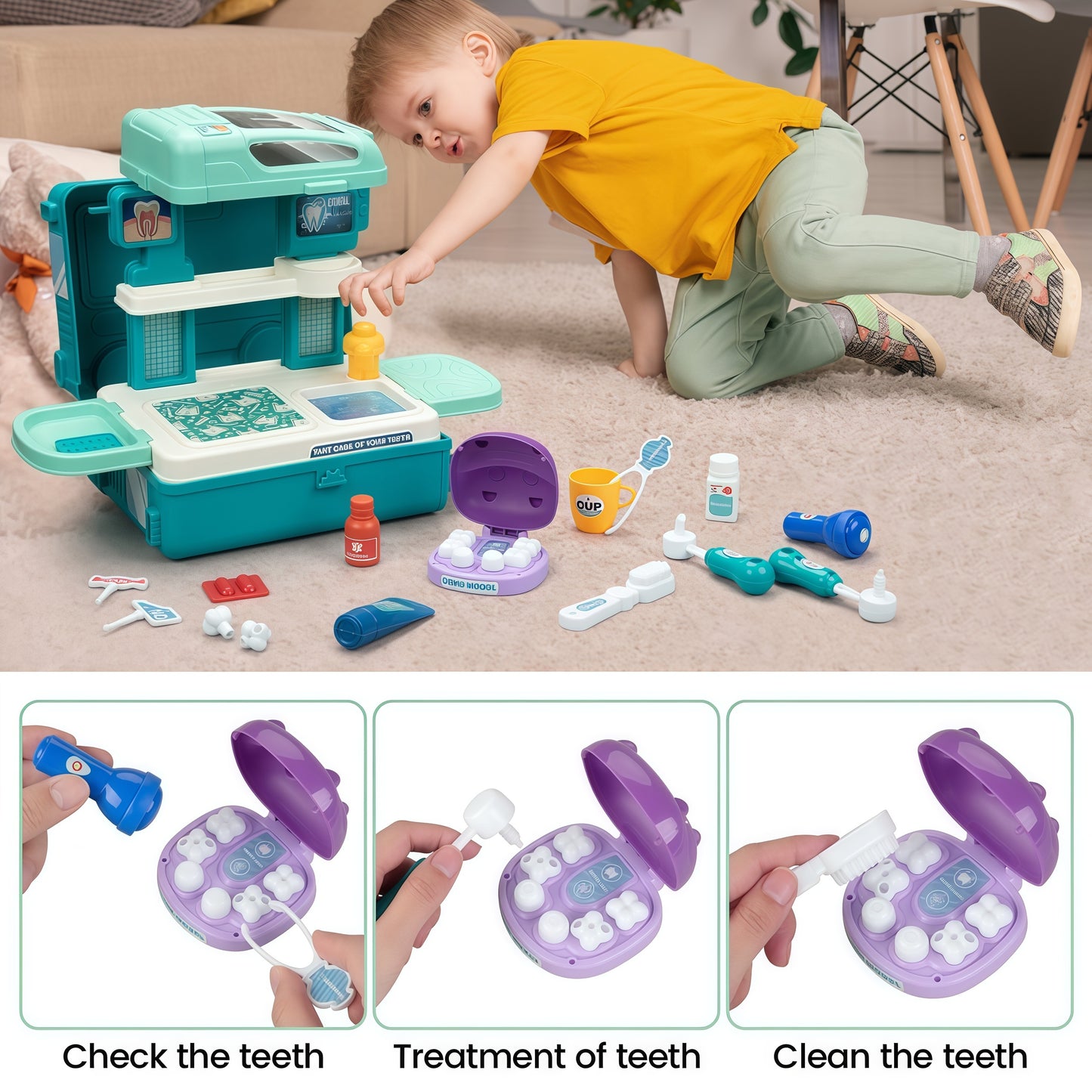 34-Piece Mobile Medical Station Doctor Kit