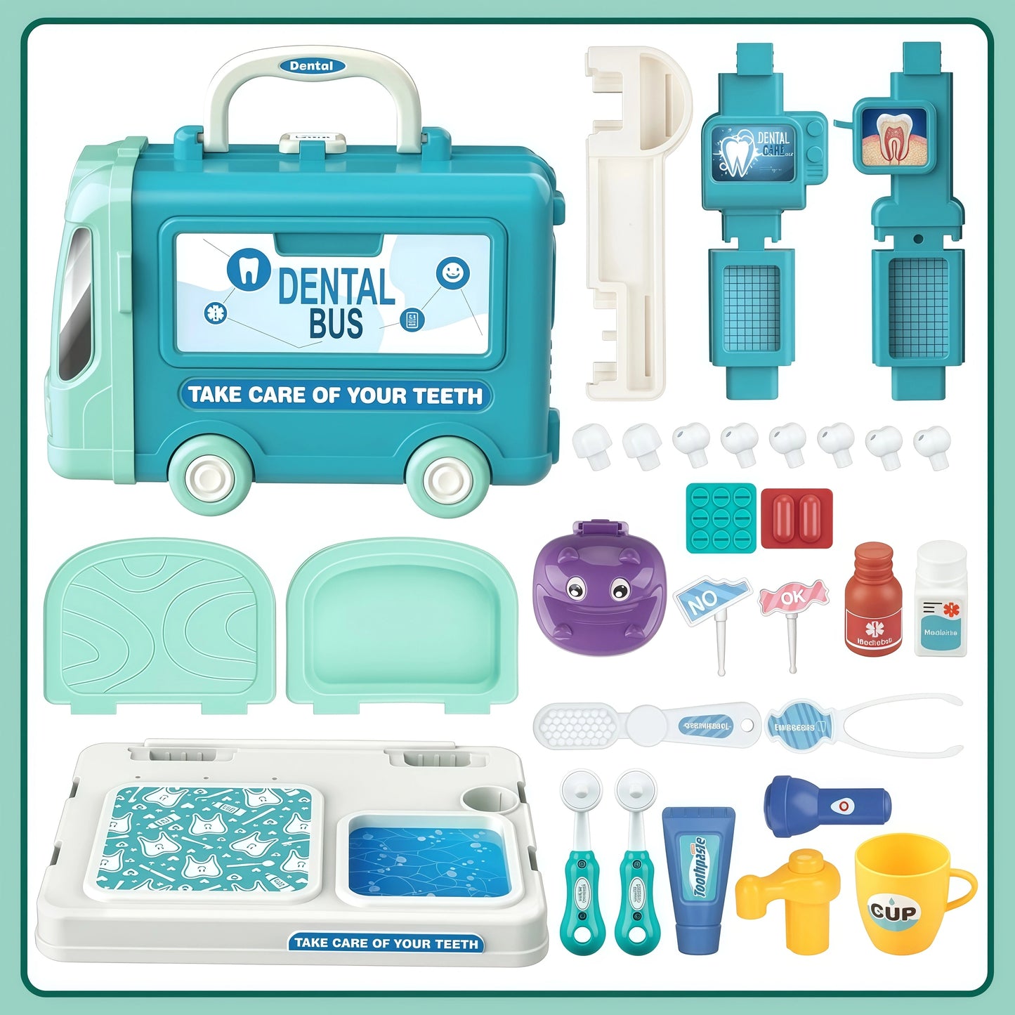 34-Piece Mobile Medical Station Doctor Kit