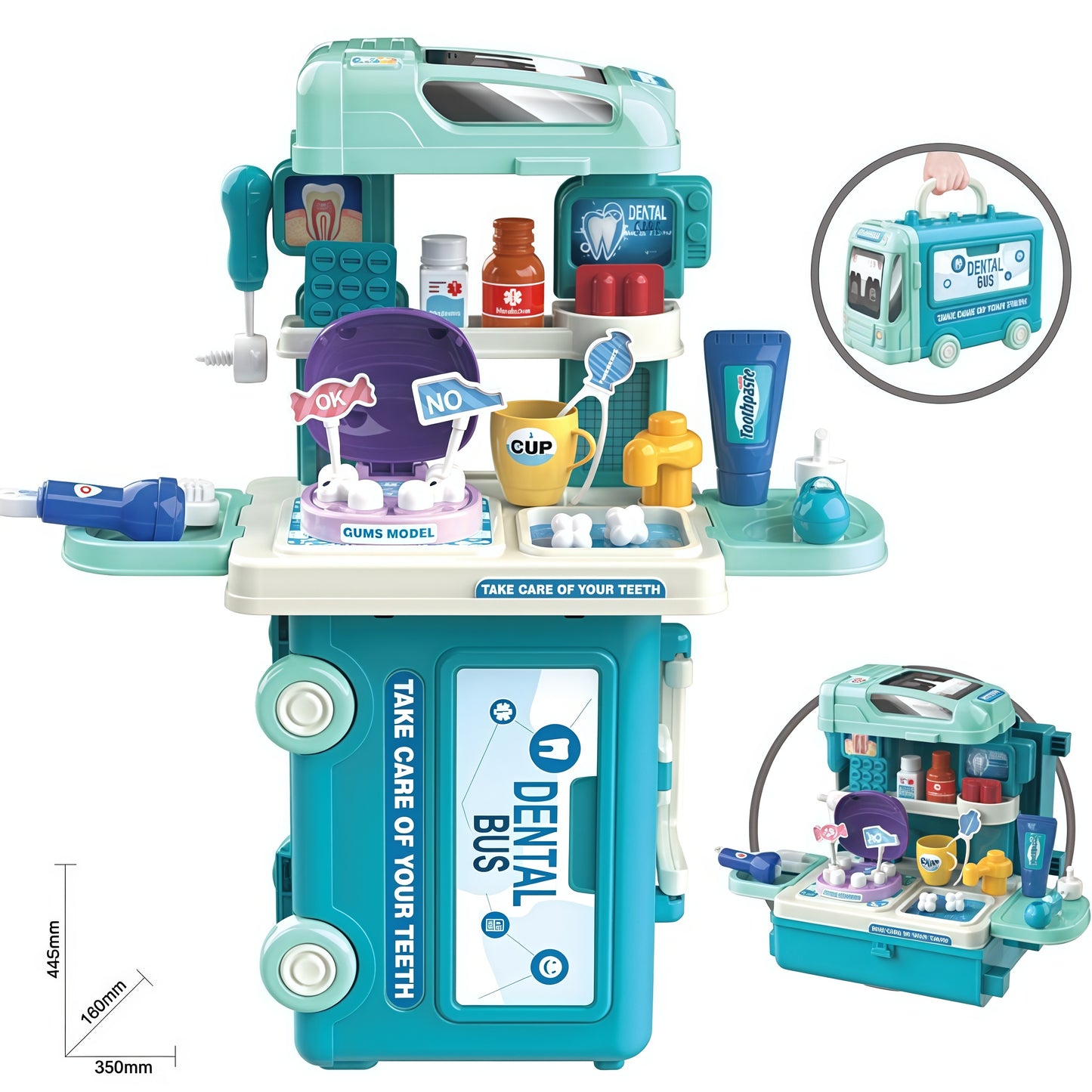 34-Piece Mobile Medical Station Doctor Kit