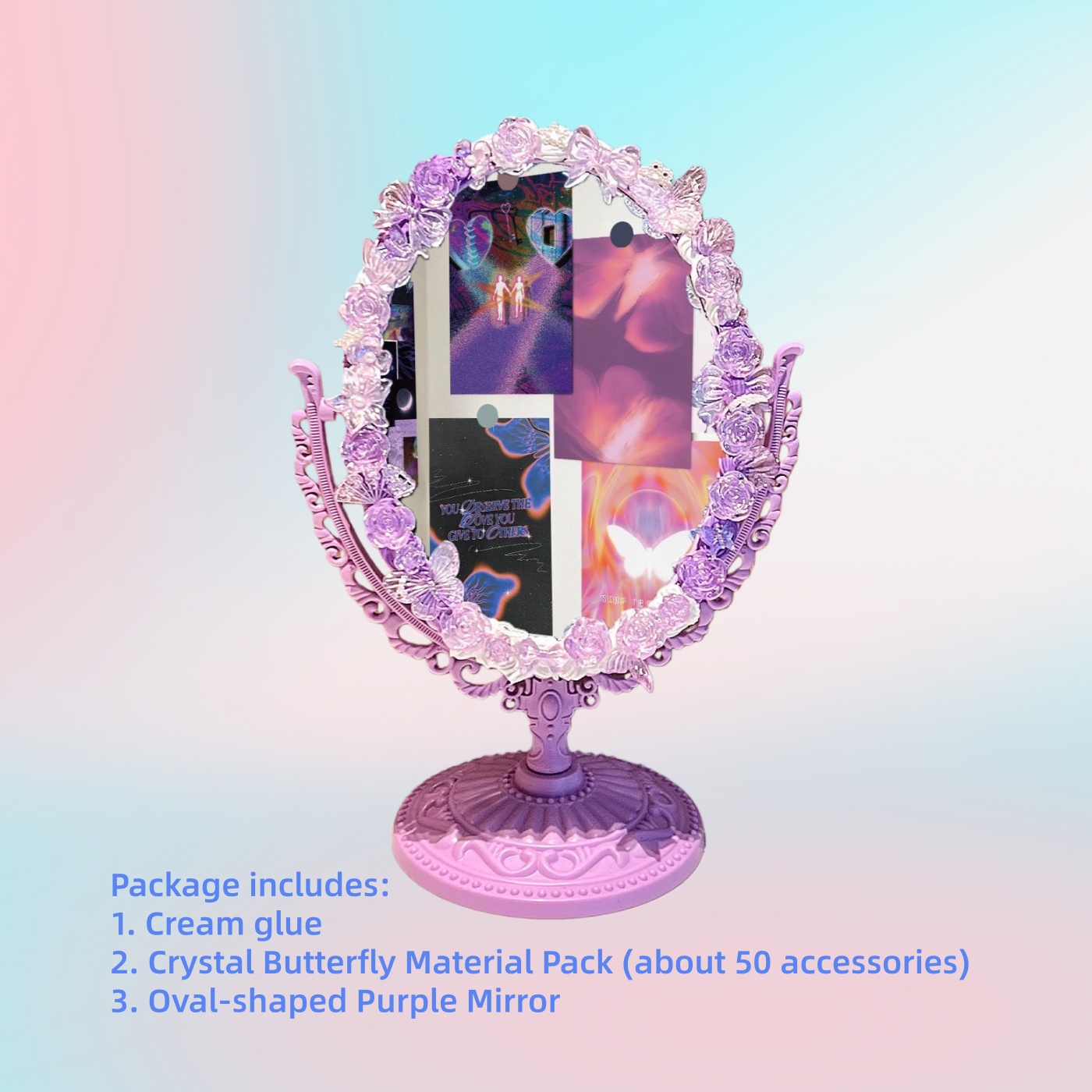 Baroque-Style Cream Glue DIY Desktop Mirror Material Kit