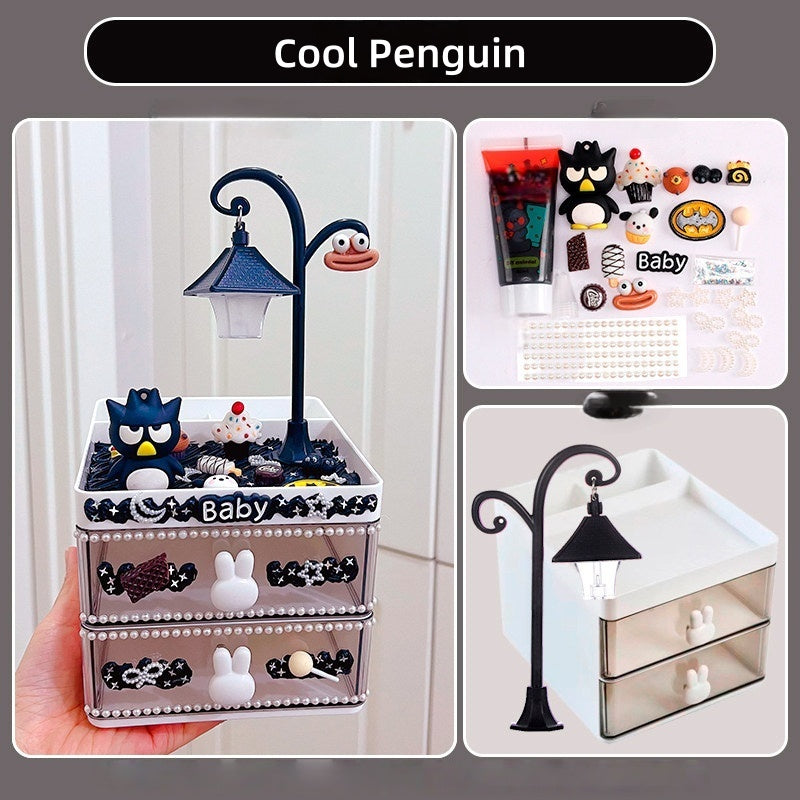 Cream Glue 2-Tier Drawer & Pen Holder Storage Box DIY Kit