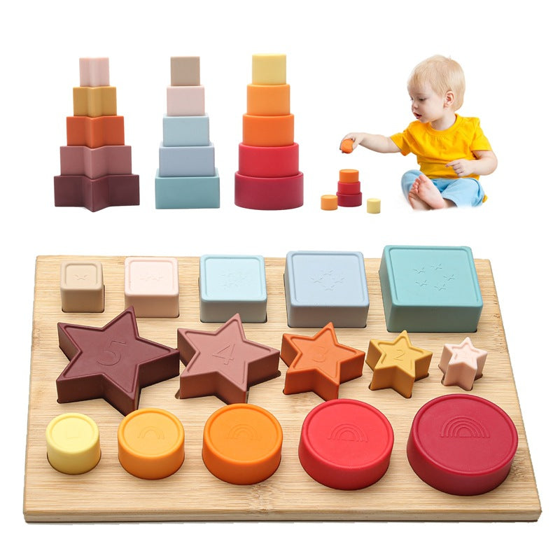Montessori Stacking Cups Toys,Fun Educational Soft Silicone Toys