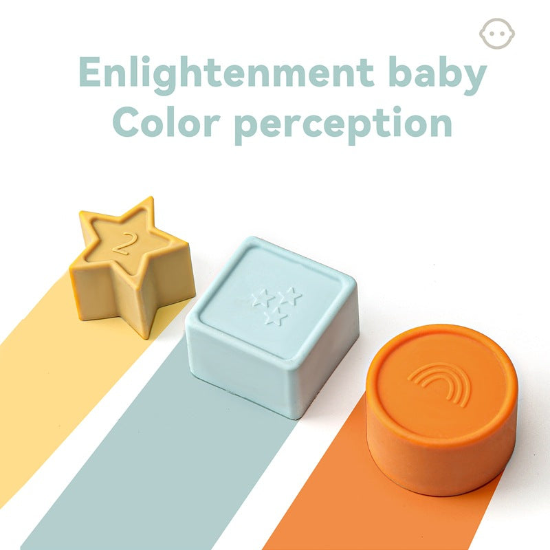 Montessori Stacking Cups Toys,Fun Educational Soft Silicone Toys