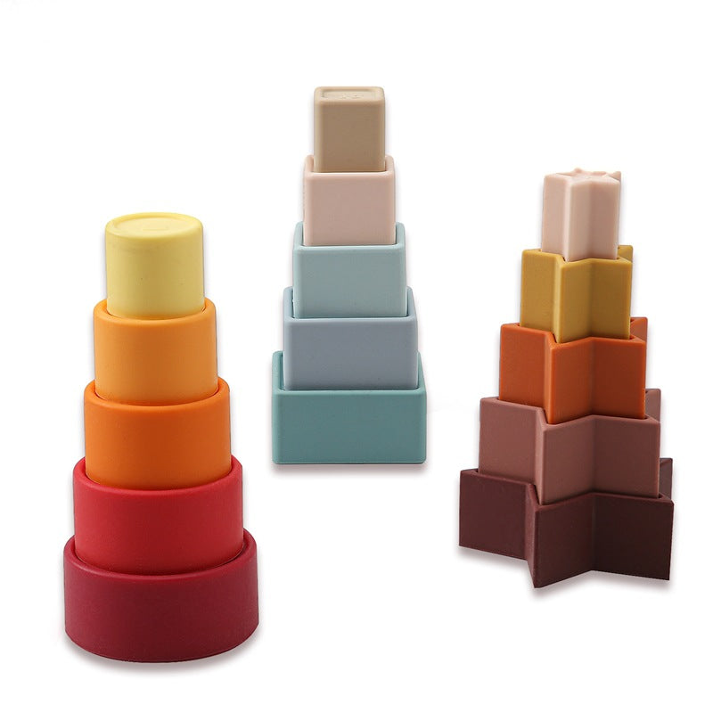 Montessori Stacking Cups Toys,Fun Educational Soft Silicone Toys