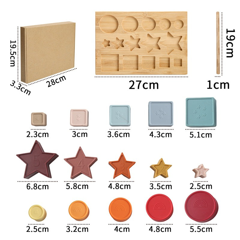 Montessori Educational Soft Silicon Stacking Cups Toys