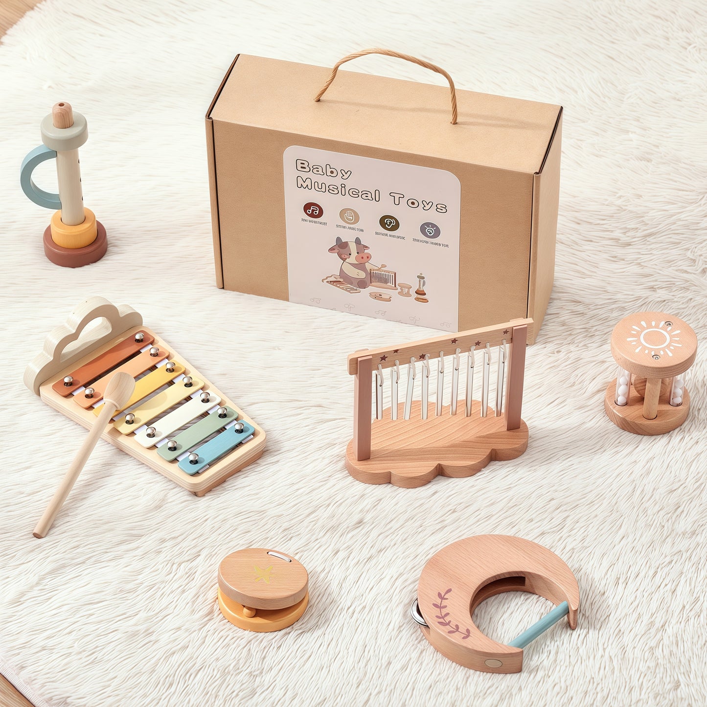 Montessori Wooden Musical Instrument Set for Kids