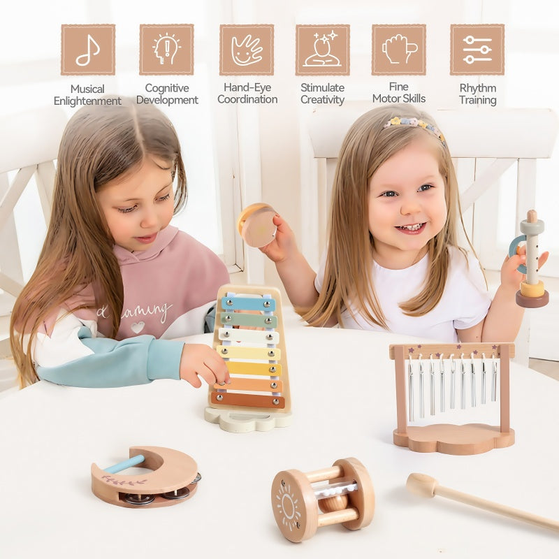Montessori Wooden Musical Instrument Set for Kids
