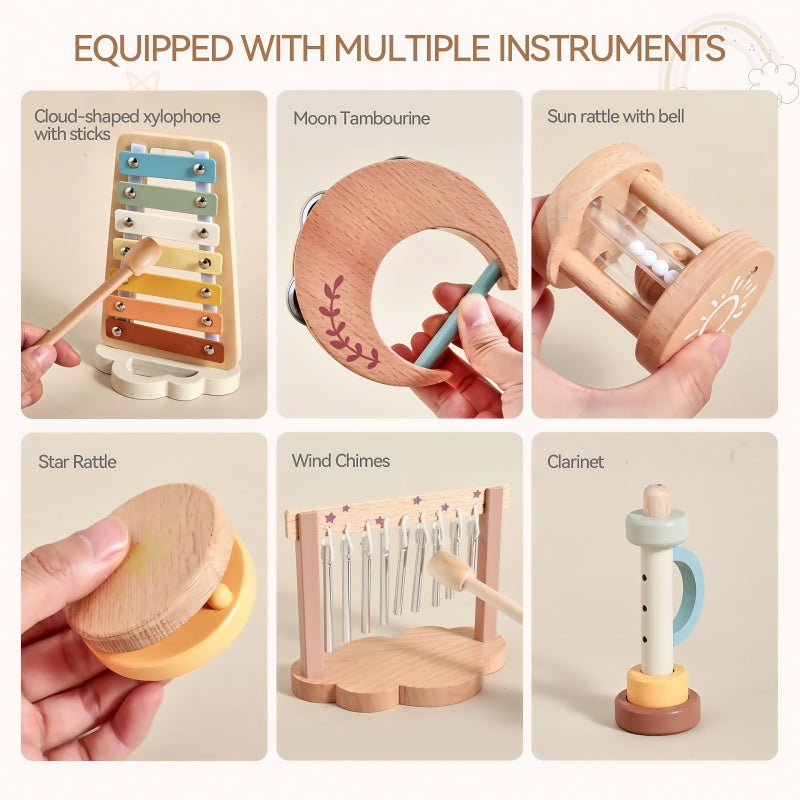 Montessori Wooden Musical Instrument Set for Kids