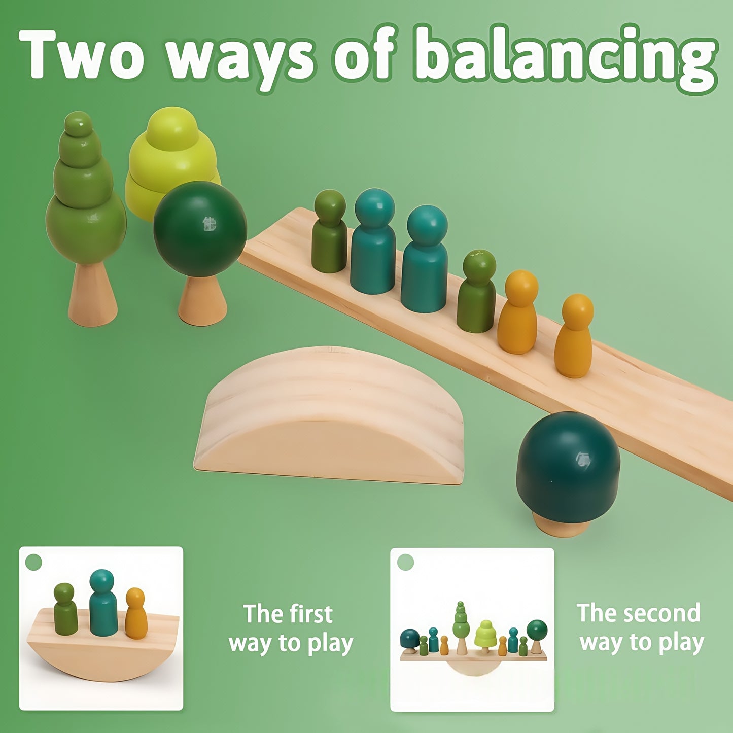 Babe Wooden Tree Toys Balance Toys Wooden Peg Dolls Preschool Learning Educational Montessori Toys