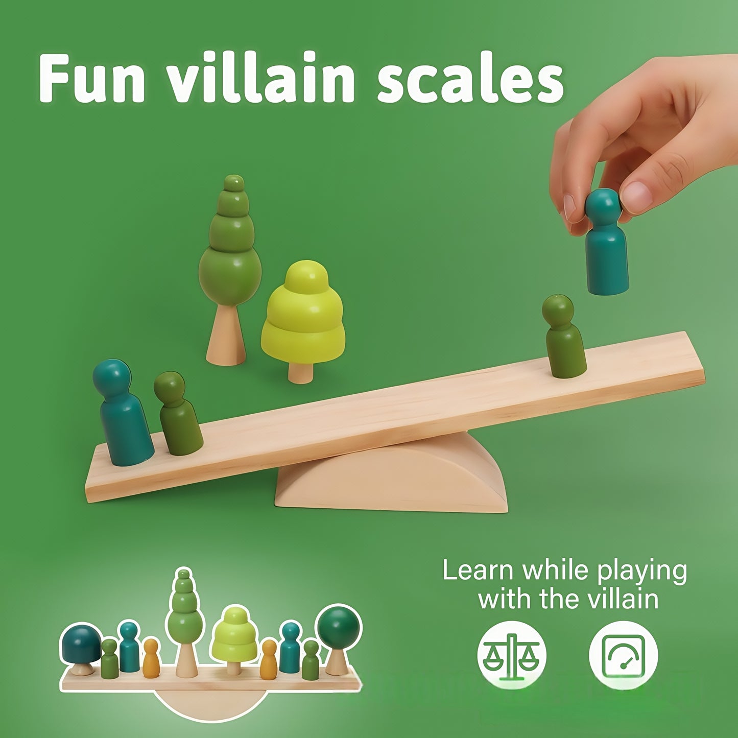 Babe Wooden Tree Toys Balance Toys Wooden Peg Dolls Preschool Learning Educational Montessori Toys