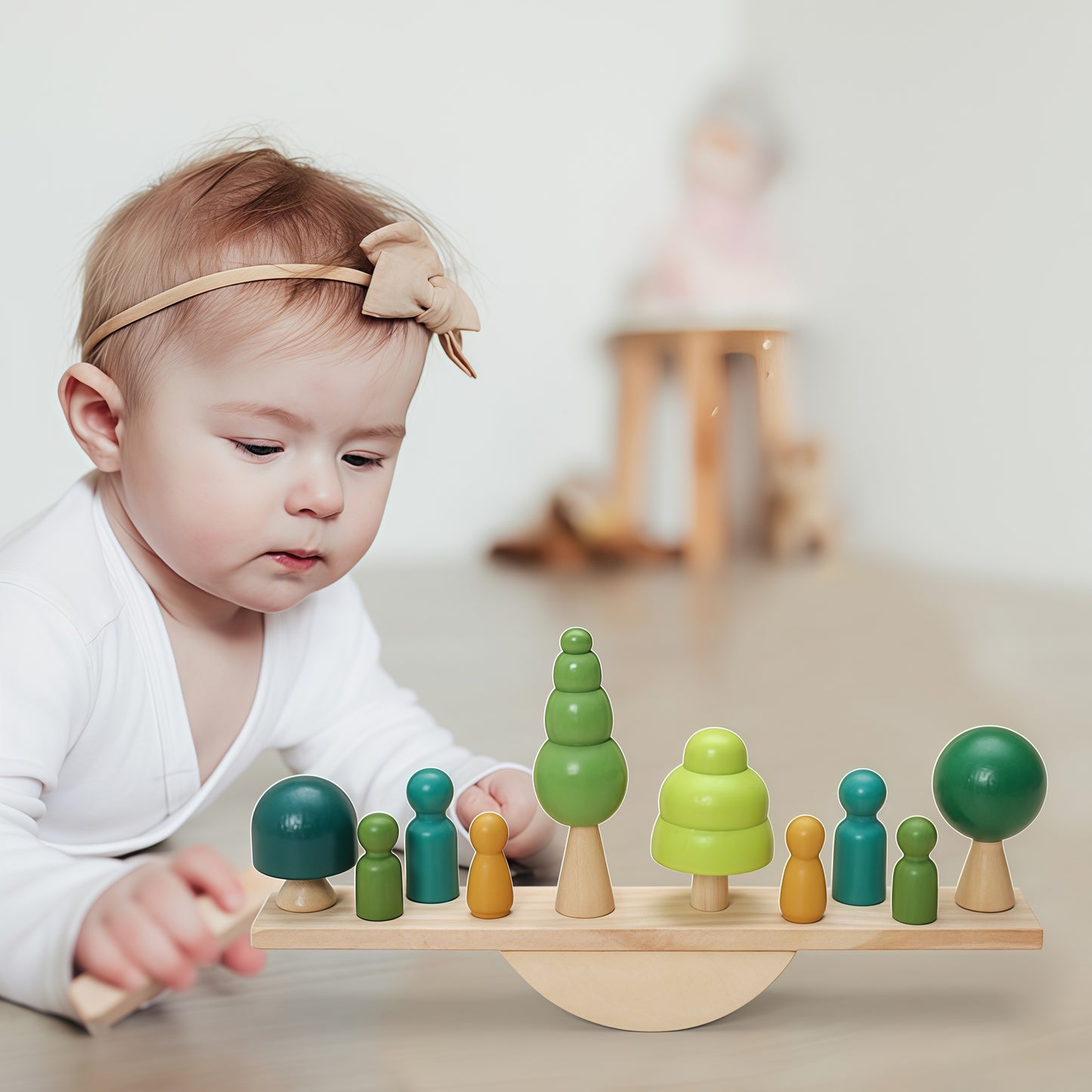 Babe Wooden Tree Toys Balance Toys Wooden Peg Dolls Preschool Learning Educational Montessori Toys