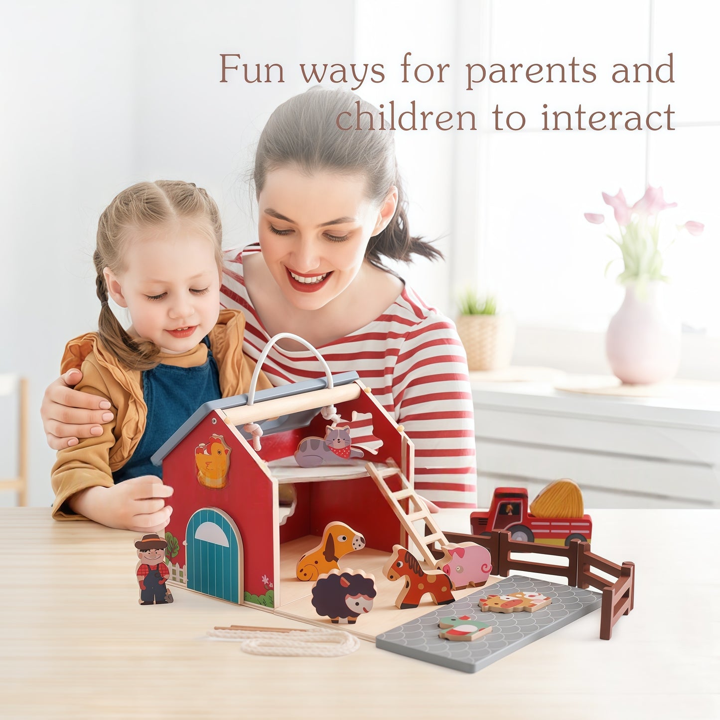 Driver and Wooden Truck, Montessori Educational Toys, Baby Sorting Game