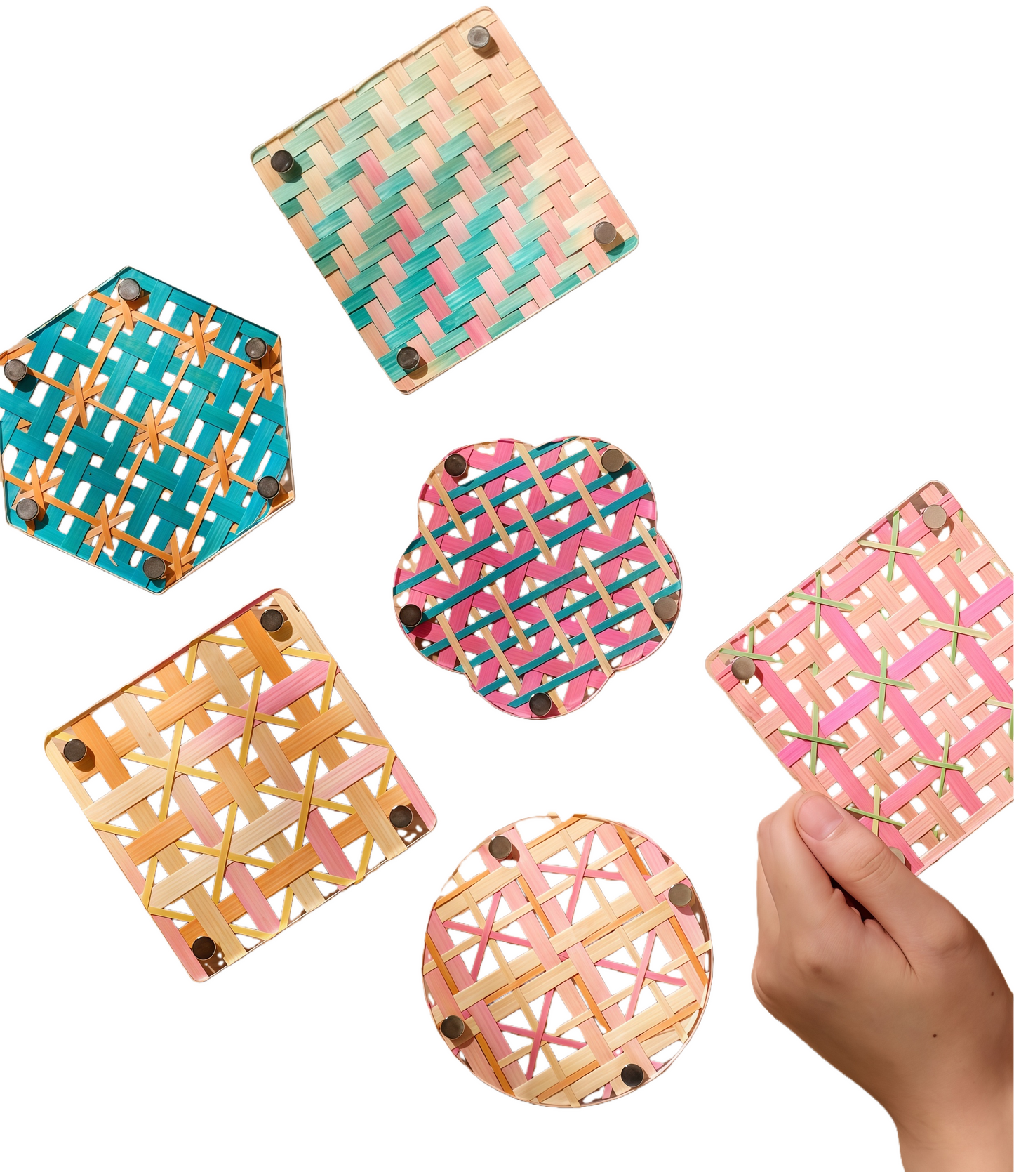 Chinese Cultural Heritage Bamboo Weaving - Acrylic Cup Mat DIY Kit