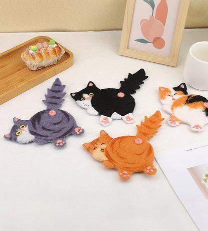 DIY Needle Felting Kit for Beginners - Cute Cats Coaster Set