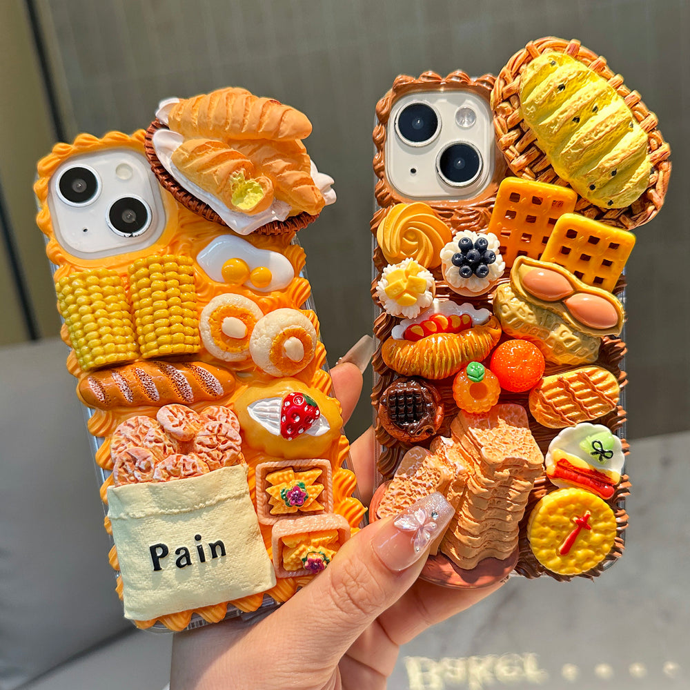 Decoden Cream Glue Phone Case DIY Kit – Kawaii Bakery Bread Charms
