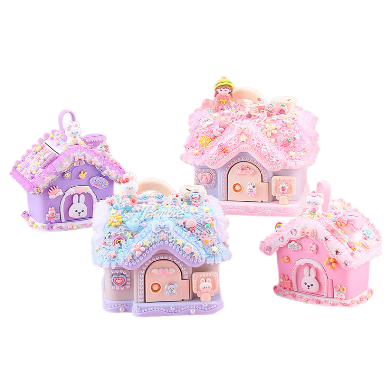 Decoden Cream Glue DIY - Cute Kawaii House Bank Saving Box Kit