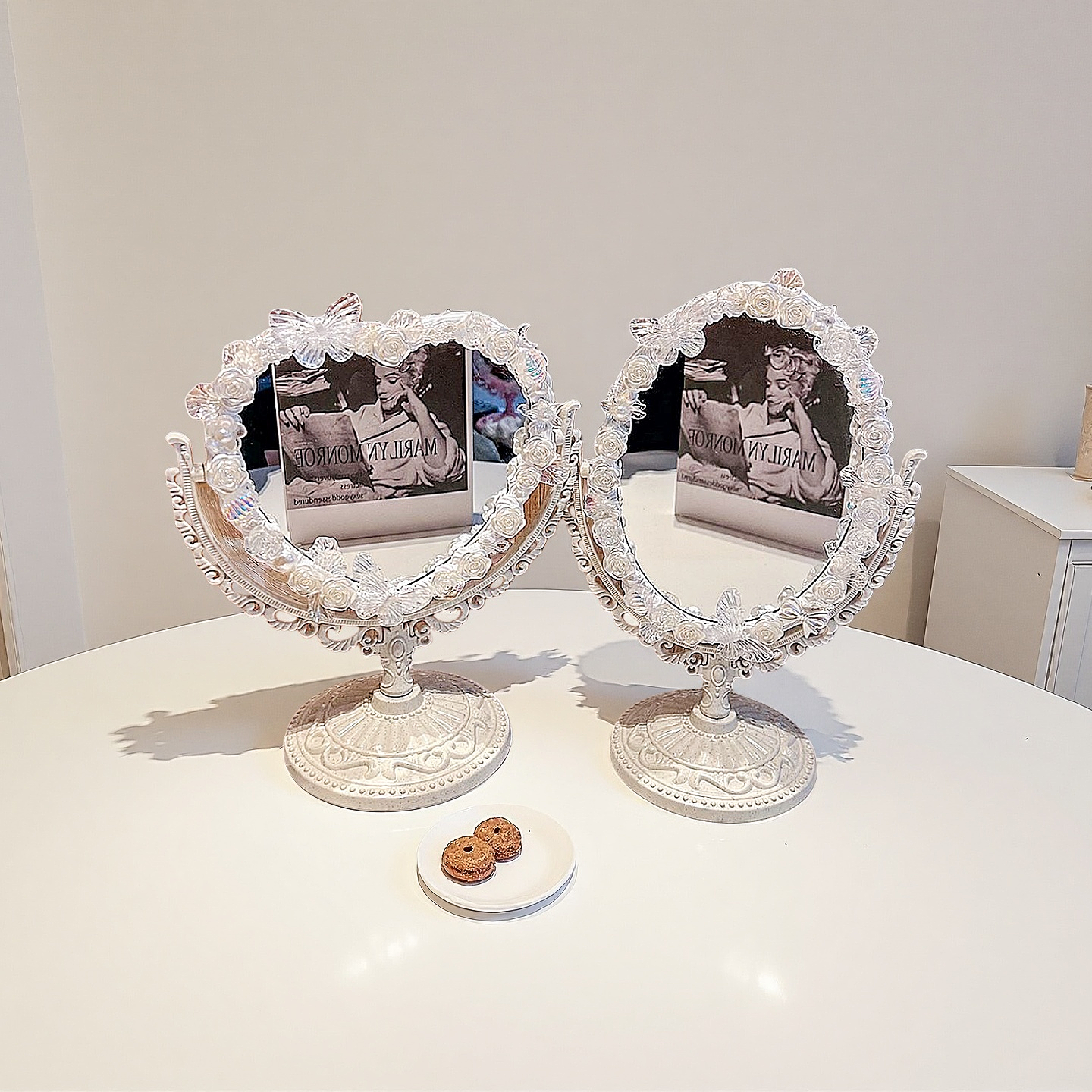 Baroque-Style Cream Glue DIY Desktop Mirror Material Kit