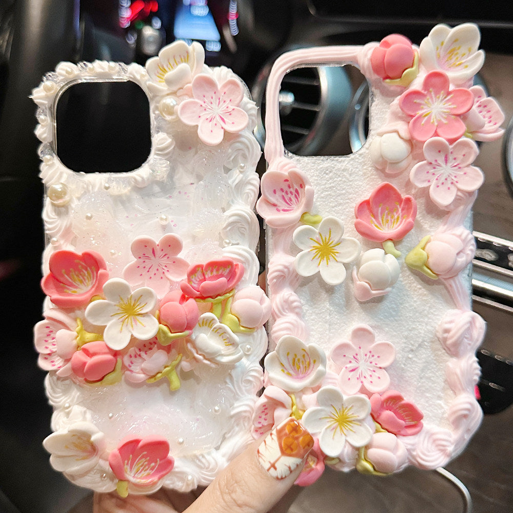 Decoden Cream Glue Phone Case DIY Kit – Kawaii Sakura Cherry Blossom Charms