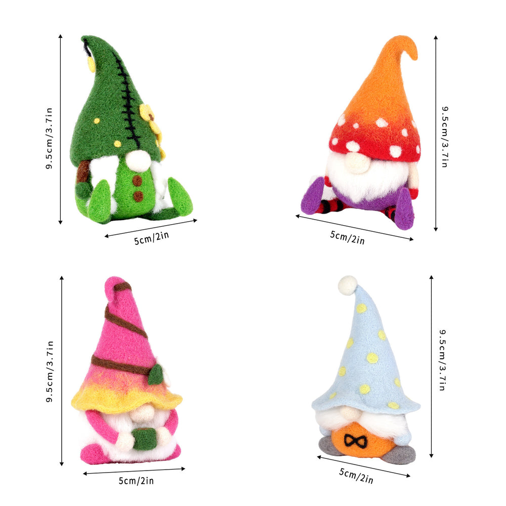 4-in-1 Christmas Gnome Needle Felting Kit for Beginners – DIY Holiday Craft Set(with Keychain）