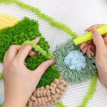 Latch Hook Moss Cup Mat DIY Kit –  Mini Green Oasis