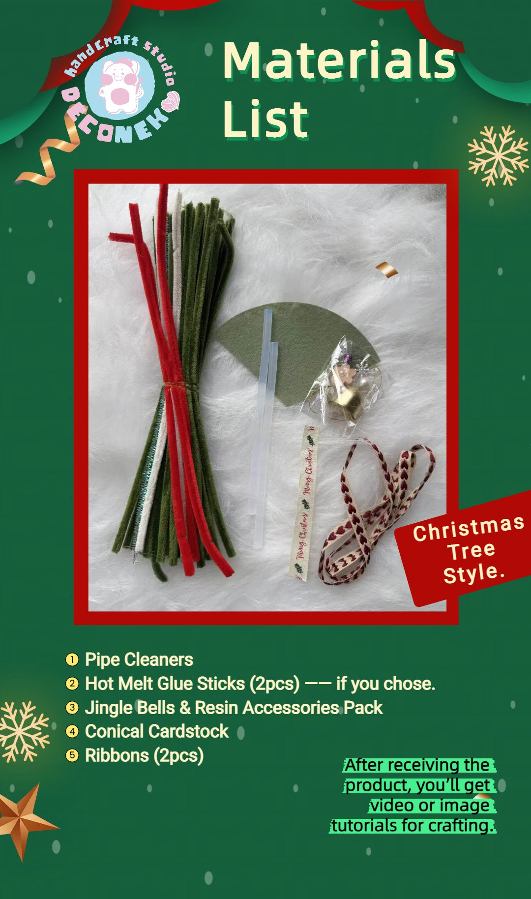 Pipe Cleaner Christmas Tree Ornament DIY Kit (Small Size)