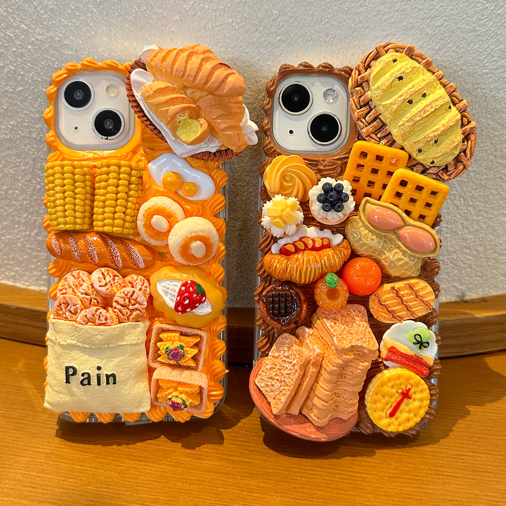 Decoden Cream Glue Phone Case DIY Kit – Kawaii Bakery Bread Charms
