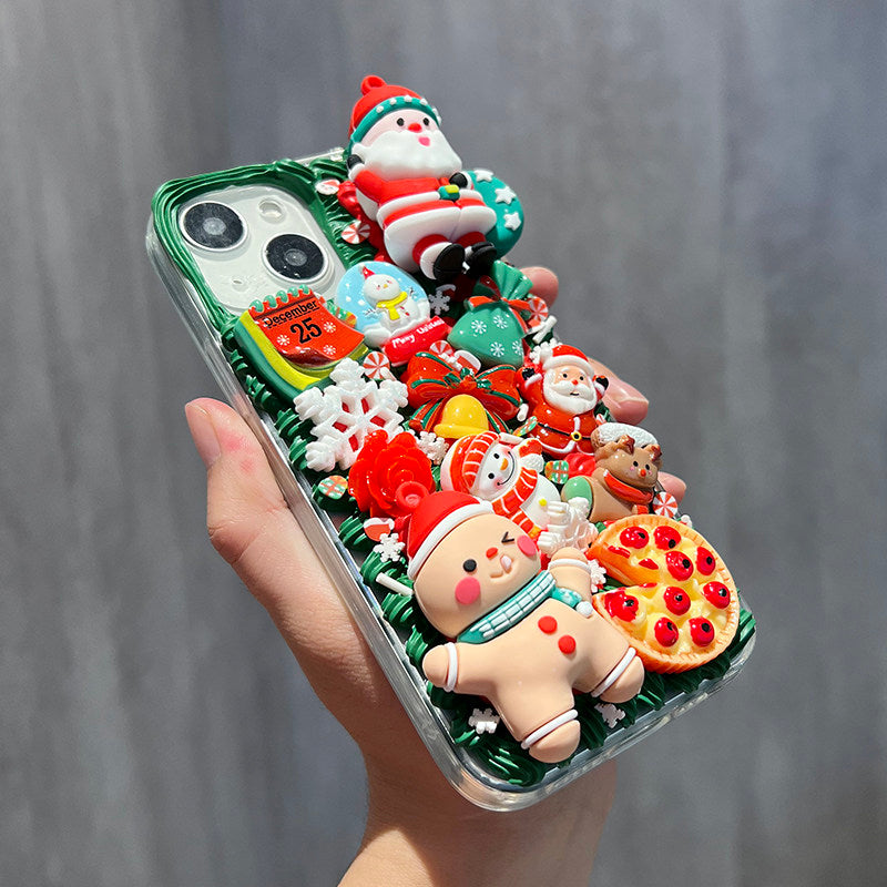 Decoden Cream Glue Phone Case DIY Kit – Kawaii Santa Christmas Charms
