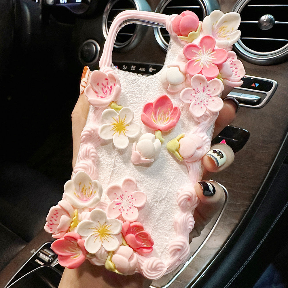 Decoden Cream Glue Phone Case DIY Kit – Kawaii Sakura Cherry Blossom Charms