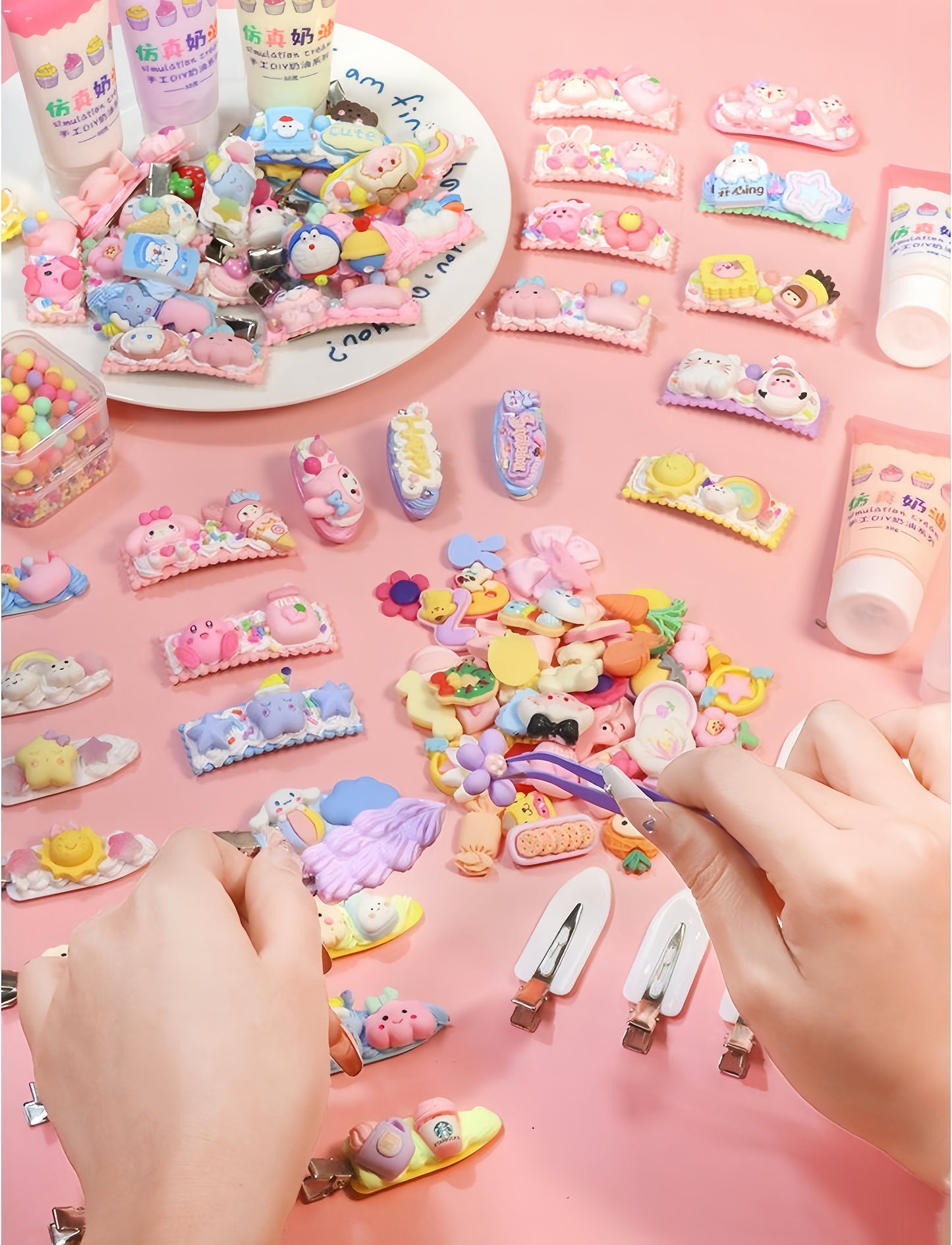 Cream Glue Hair Clip DIY Mega Kit (With Storage Box)