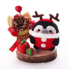 3-in-1 Christmas Needle Felting Kit for Beginners – Shiba Inu & Penguin Wooden Display Set