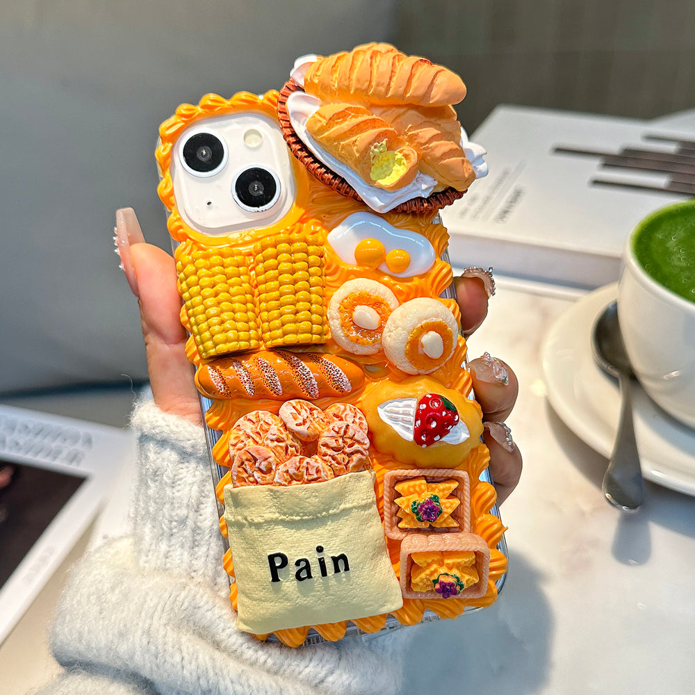 Decoden Cream Glue Phone Case DIY Kit – Kawaii Bakery Bread Charms