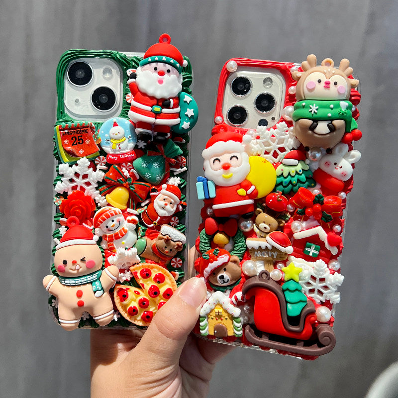 Decoden Cream Glue Phone Case DIY Kit – Kawaii Santa Christmas Charms