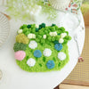 Moss Coaster DIY Kit – Textured Yarn Craft with Grid Canvas