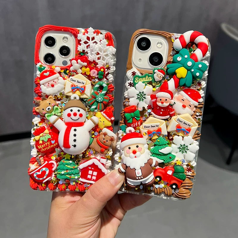 Decoden Cream Glue Phone Case DIY Kit – Kawaii Christmas Friends