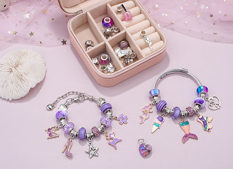 Girls Charm Bracelet Making Kit DIY Jewelry Making Set with Storage Box