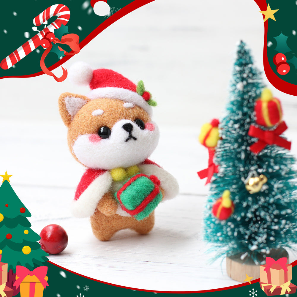 4-in-1 Christmas Needle Felting Kit for Beginners – Santa & Cute Animals(with Keychain）