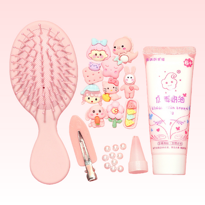 Cream Glue DIY Kit:  Hairbrush & Hair Clip Set