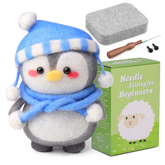 DIY Needle Felting Kit for Beginners – Cute Winter Penguins