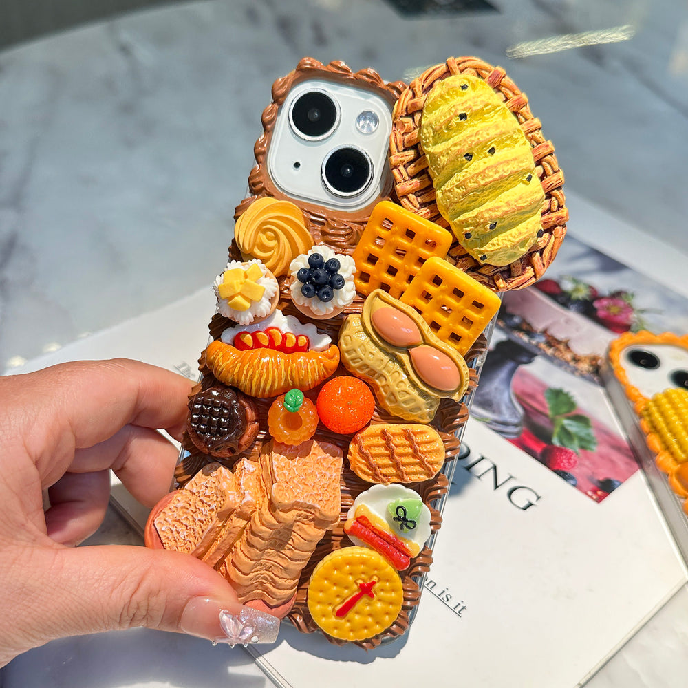 Decoden Cream Glue Phone Case DIY Kit – Kawaii Bakery Bread Charms